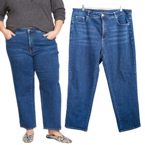 UNIVERSAL STANDARD Etta High Rise Straight Leg Jeans Aged Indigo Women's Plus 22